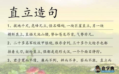 直立造句