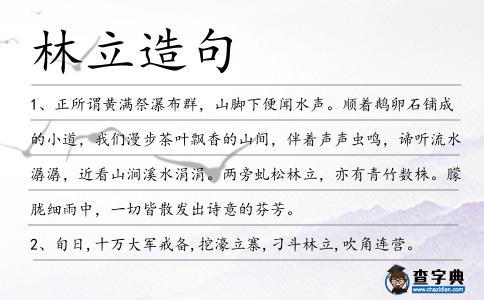 林立造句
