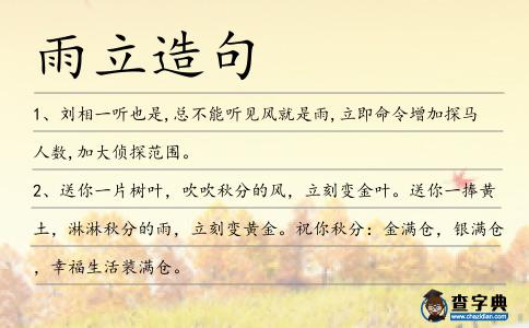 雨立造句