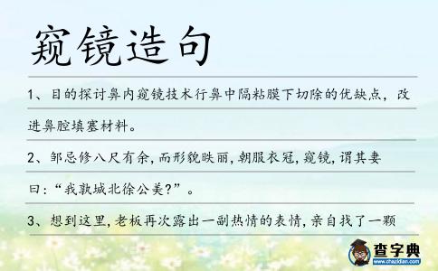 窺鏡造句