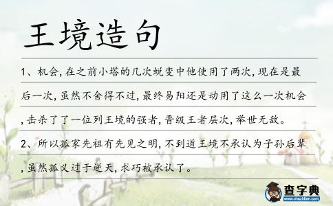 王境造句