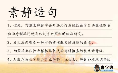 素靜造句