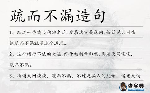 疏而不漏造句