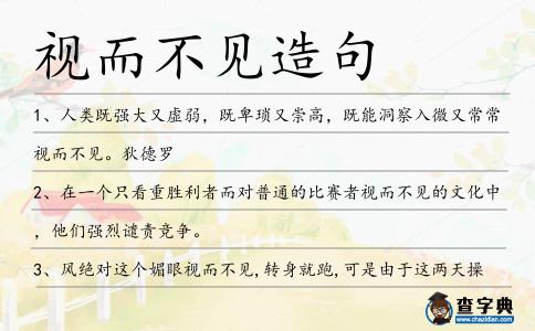 視而不見造句