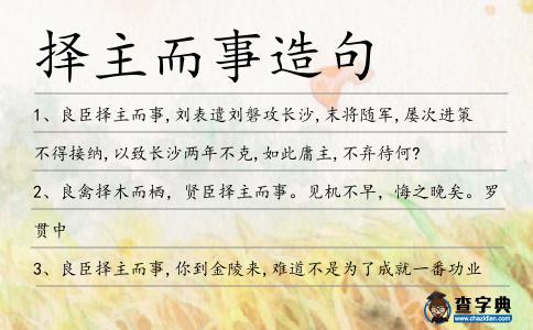 擇主而事造句