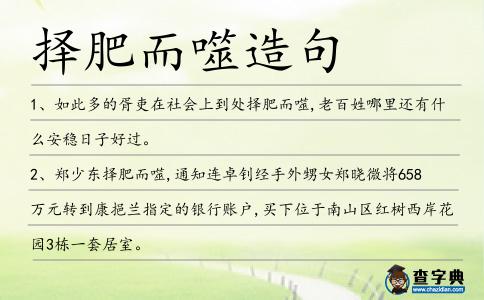 擇肥而噬造句