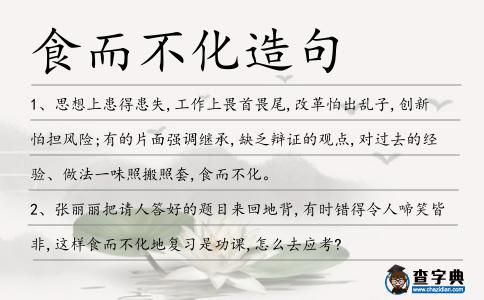 食而不化造句