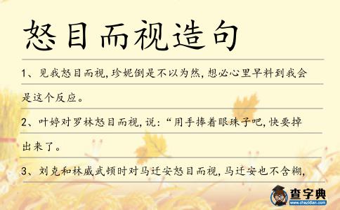 怒目而視造句
