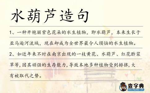 水葫蘆造句