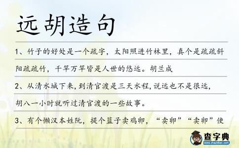 遠(yuǎn)胡造句