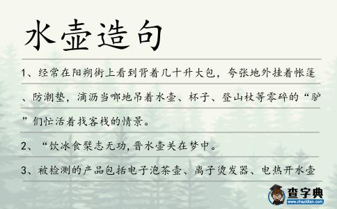 水壺造句