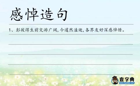 感悼造句