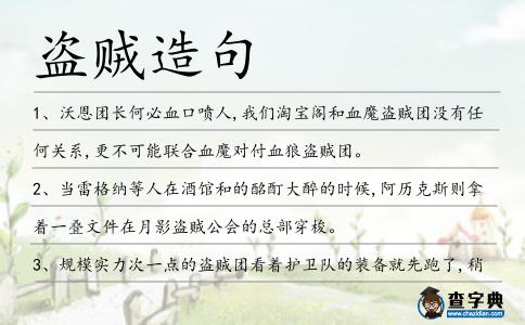 盜賊造句