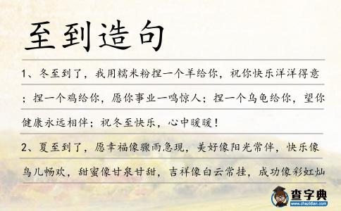 至到造句