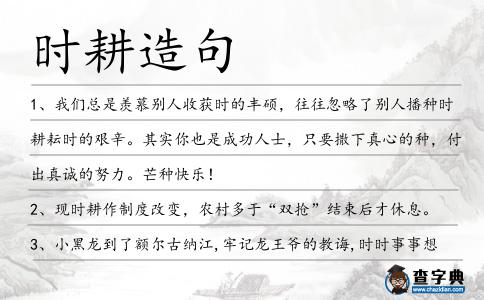 時(shí)耕造句