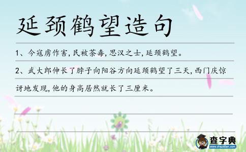 延頸鶴望造句