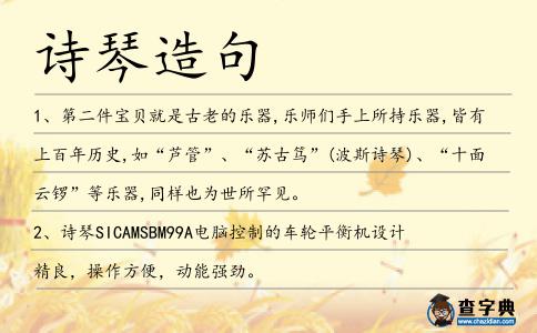 詩琴造句