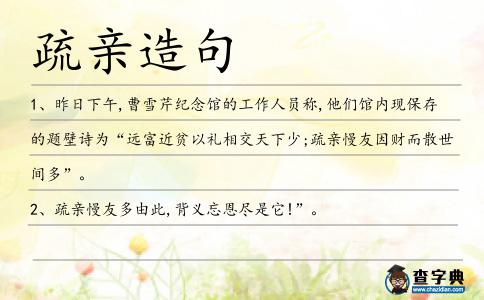 疏親造句