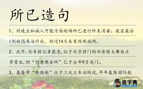所已造句