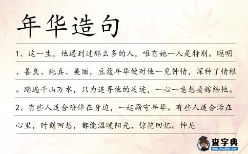 年華造句