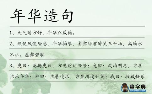 年華造句