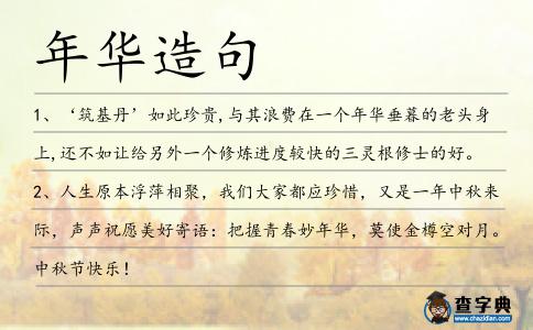 年華造句