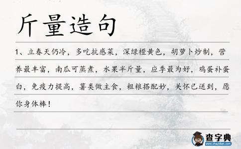 斤量造句