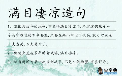 滿目凄涼造句
