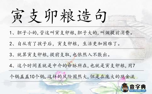 寅支卯糧造句