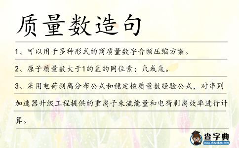 質(zhì)量數(shù)造句