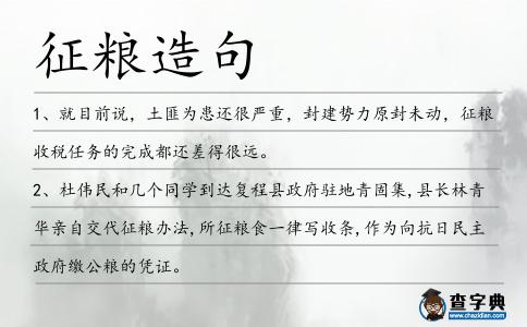 征糧造句