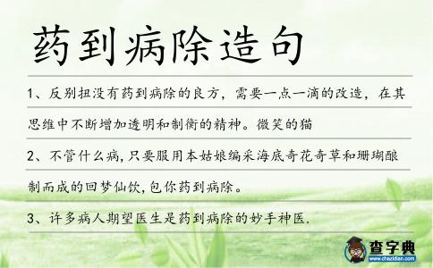 藥到病除造句