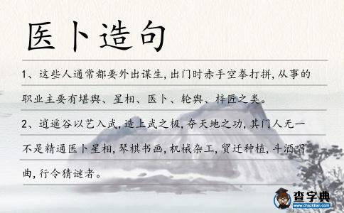 醫卜造句