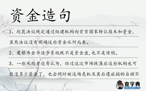 資金造句
