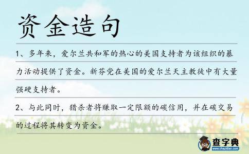 資金造句