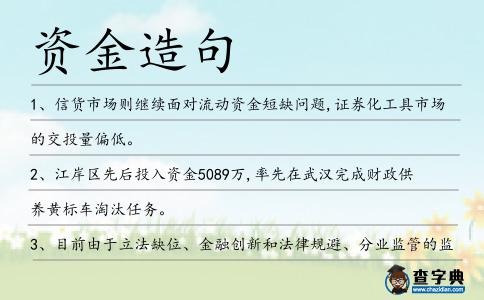 資金造句