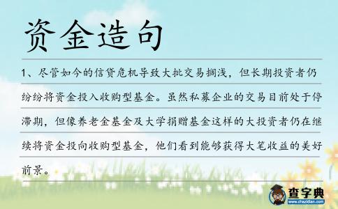 資金造句