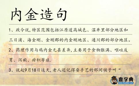 內金造句