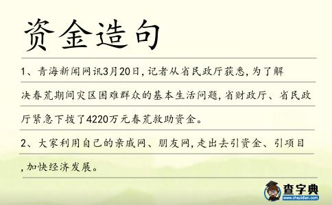 資金造句