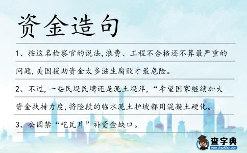 資金造句