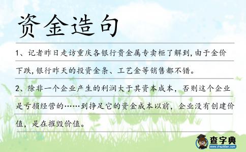 資金造句