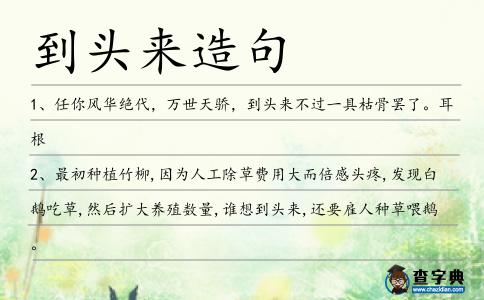 到頭來造句