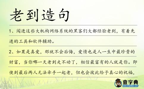 老到造句