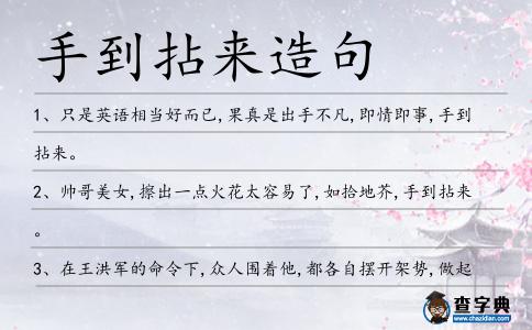 手到拈來造句