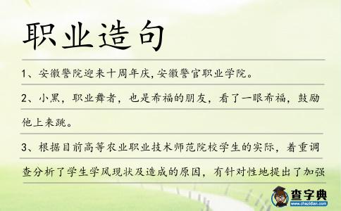 職業(yè)造句