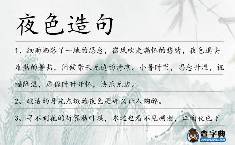 夜色造句