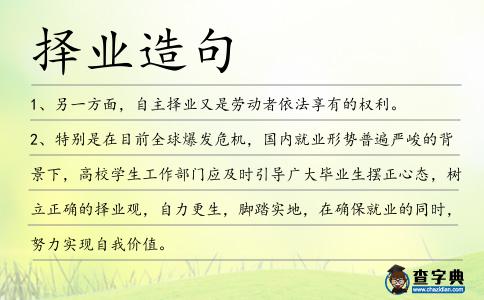 擇業造句
