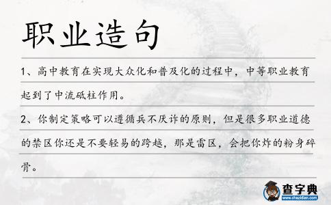 職業(yè)造句