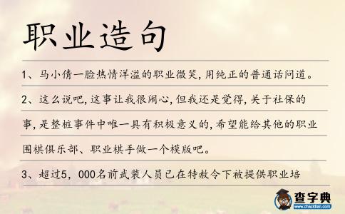 職業(yè)造句