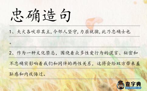 忠確造句